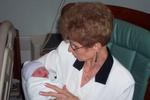 Jeanie with her first great-grandchild --- she doesn't look like a great-grandma!