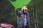 Race Worker with Start Flag