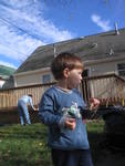 Noah in the backyard
