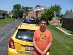 Dustin outside Dads townhouse in chicago