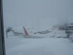 Snow.  Airport.