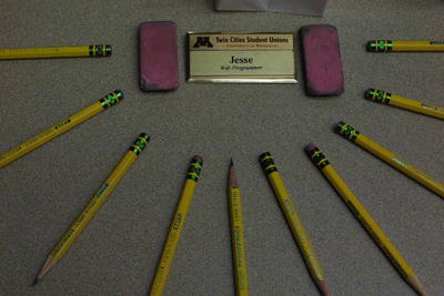 Pencils and Name Badge